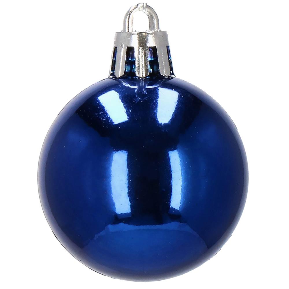 Set globuri de Craciun, 20 bucati, 3 modele, 4cm, albastru inchis