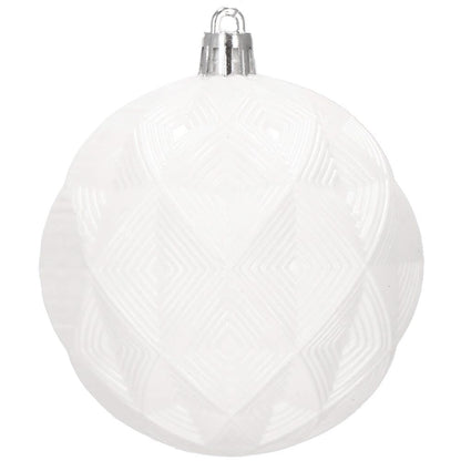 Set globuri de Craciun, 30 bucati, 8cm, 6 modele, alb