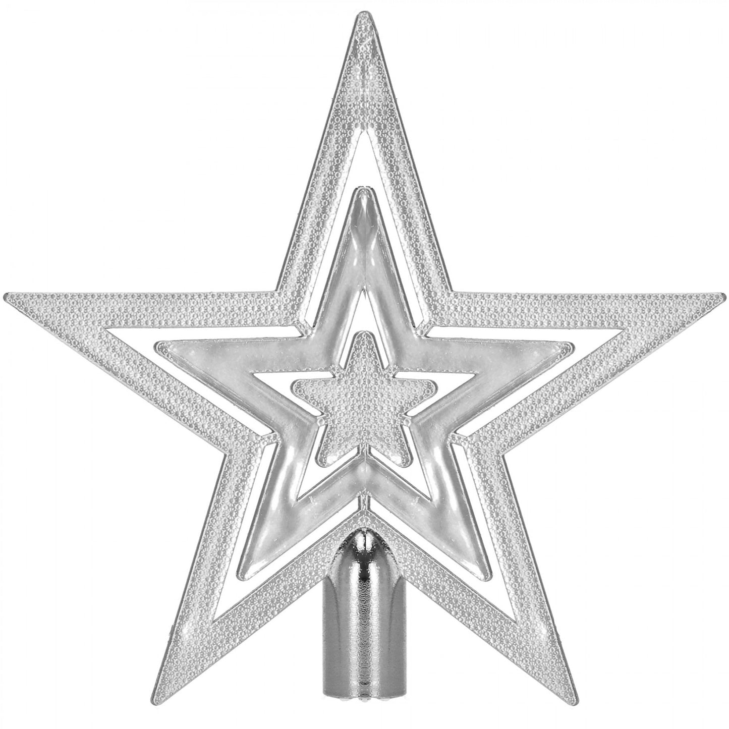 Set globuri si decoratiuni de Craciun, 100 piese, diverse dimensiuni cu stea, argintiu