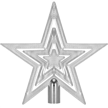 Set globuri si decoratiuni de Craciun, 100 piese, diverse dimensiuni cu stea, argintiu