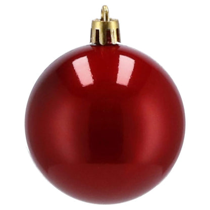 Set globuri de Craciun, 30 bucati, 3 modele, 4/5/6cm, rosu