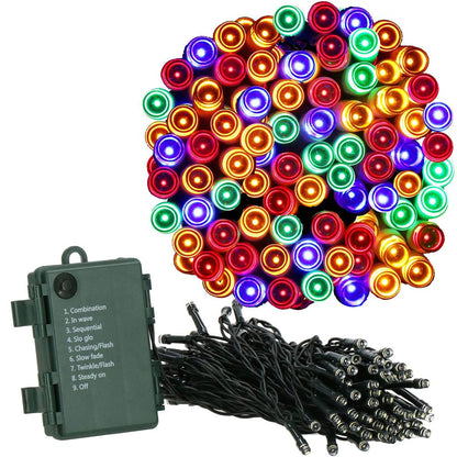 Instalatie lumini de exterior pentru gradina, 5 metri, 50 LED-uri, cu baterii, multicolor