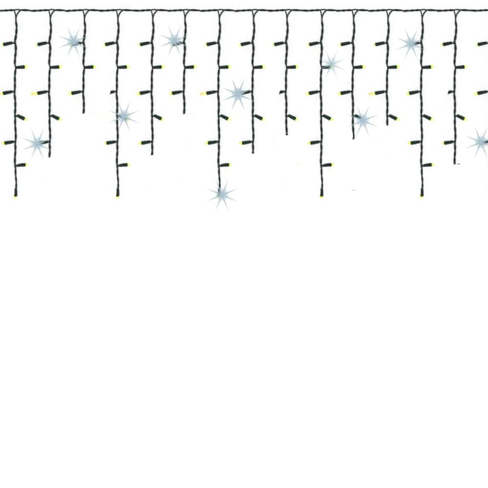 Ghirlanda luminoasa tip perdea Premium 300 LED-uri, 14,5m, 18Wati, interior/exterior, cu flash, alb cald (galben)