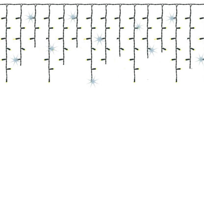 Ghirlanda luminoasa tip perdea Premium 300 LED-uri, 14,5m, 18Wati, interior/exterior, cu flash, alb cald (galben)