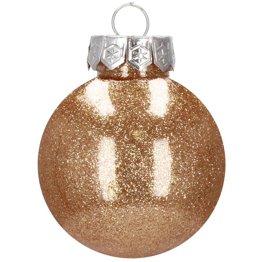 Set globuri de Craciun Inedit, 30 bucati, 6cm, transparente si auriu