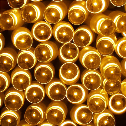 Instalatie lumini de exterior pentru gradina, 10.5 metri, 100 LED-uri, cu baterii, galben