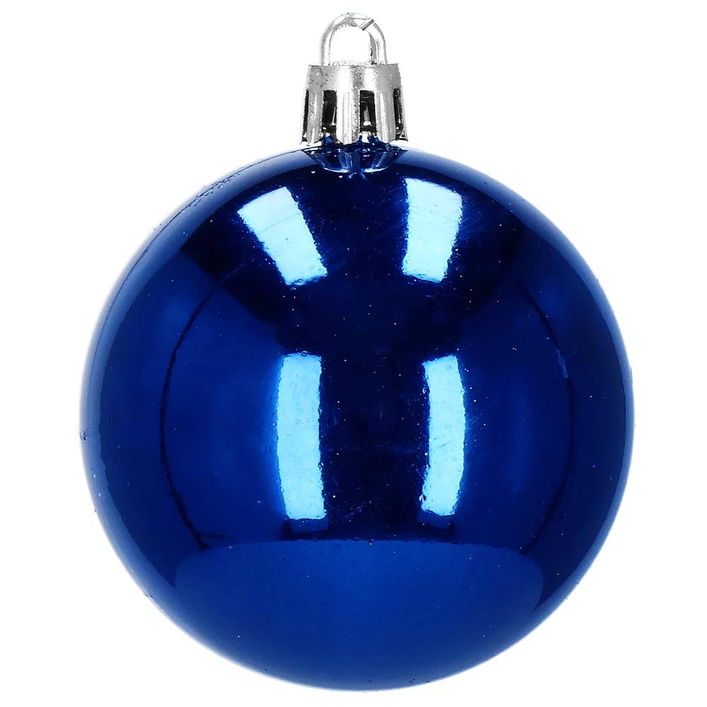 Set globuri de Craciun, 30 bucati, 3 modele, 6cm, albastru