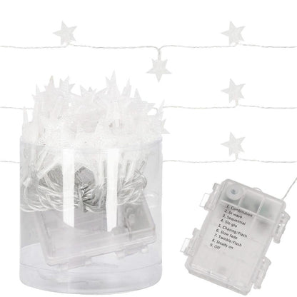 (DL) Instalatie stelute luminoase pentru gradina, 5 metri, 50 LED-uri, cu baterii, galben