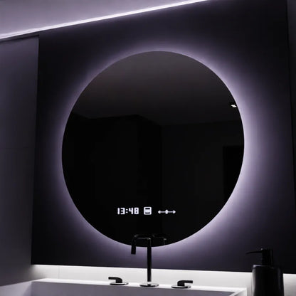 Oglinda LED Rotunda, 80cm, Serenite MotionGlow Marcello, Sistem Dezaburire, Ceas & Termometru, Dimabila – oglindă LED, 8