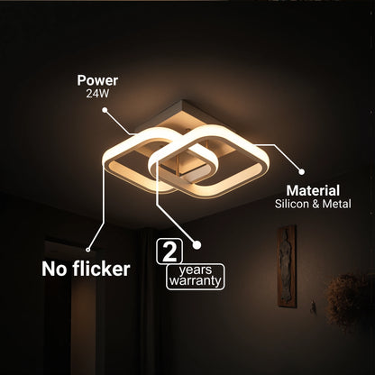 Lustra LED VERTEX Matrix Romburi Suprapuse, 44W, 2 Romburi, Lumina Rece/Calda/Neutra, Alb