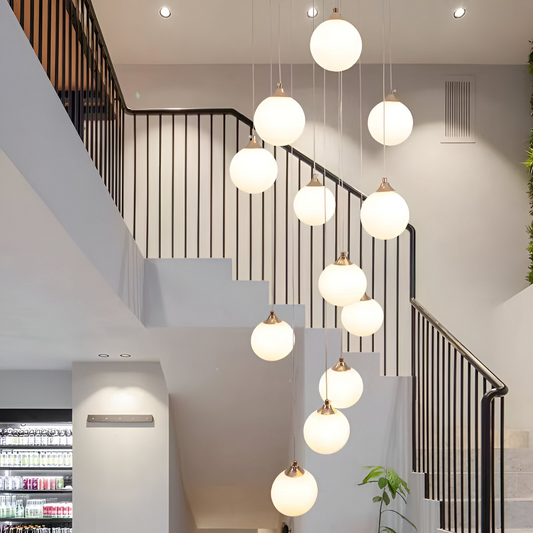 Lustra Suspendata, 12 Globuri x E27, Auriu, Inaltime Reglabila
