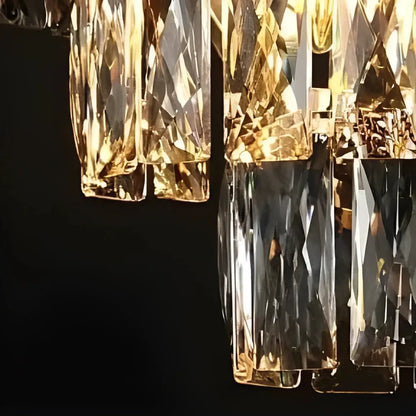 Candelabru Cristal WINDSOR Altiora, Diametru 60cm, Inaltime 1800cm, 26xE14, Auriu Lucios, Inaltime Reglabila, Design Elegant