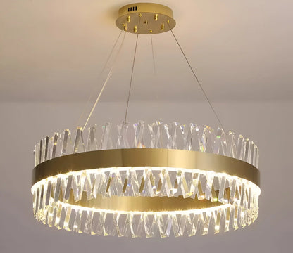 Candelabru LED CASERTA cu Telecomanda, 68W, Dimabil, 3000K/4000K/6000K,Diametru 60cm, Auriu