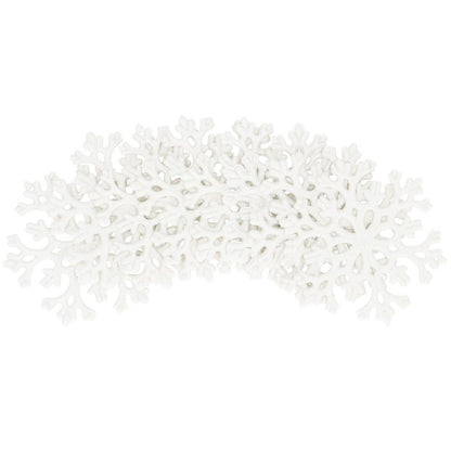 Decoratiune brad fulg de zapada, set 8 bucati, 8cm, alb