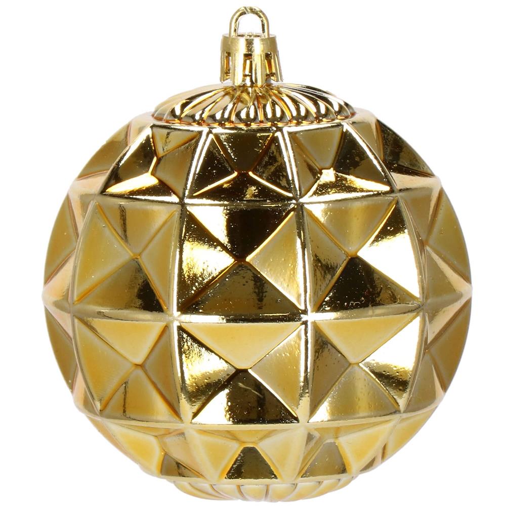Set globuri de Craciun, 16 bucati, 8cm, 6 modele, auriu