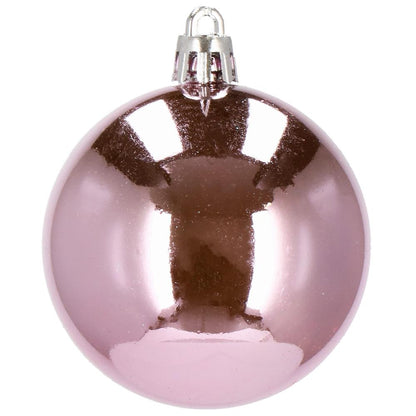 Set globuri de Craciun, 20 bucati, 3 modele, 4cm, roz