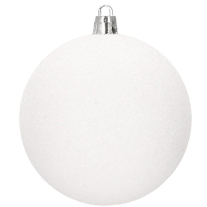 Set globuri de Craciun, 30 bucati, 8cm, 6 modele, alb