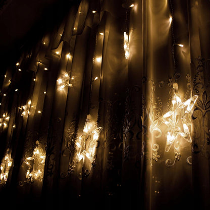 (DL) Instalatie lumina tip perdea cu 92 LED-uri, 2m, pentru interior/exterior, stelute iluminare alba