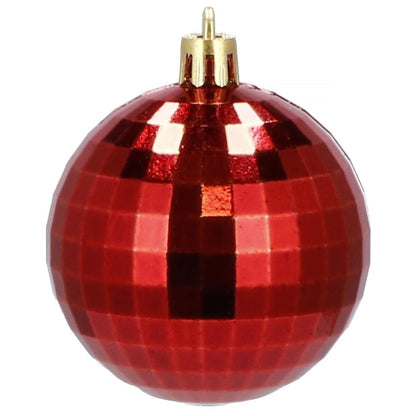 Set globuri de Craciun, 20 bucati, 5 modele, 6cm, rosu