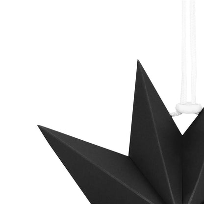 Stea decorativa 3D din hartie, cu 9 colturi, 30cm, neagra