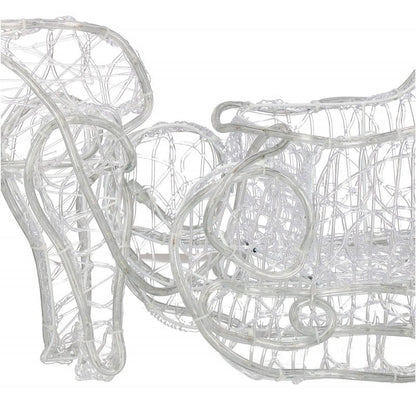 Instalatie lumini pentru Craciun, ren cu sanie, , 312 LED-uri, 150cm, alb