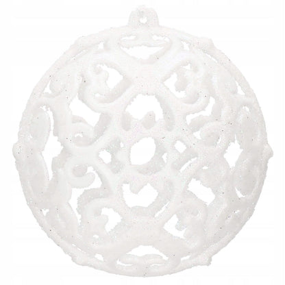 Set globuri si decoratiuni de Craciun, 101 piese, diverse dimensiuni, alb