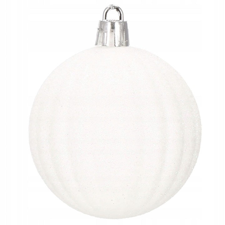 Set globuri si decoratiuni de Craciun, 101 piese, diverse dimensiuni, alb roz