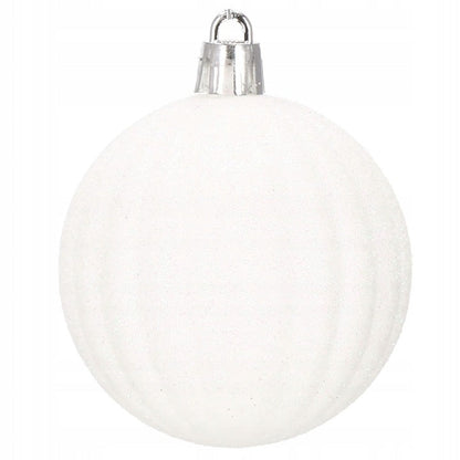 Set globuri si decoratiuni de Craciun, 101 piese, diverse dimensiuni, alb roz