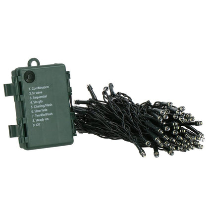 Instalatie lumini de exterior pentru gradina, 10 metri, 100 LED-uri, cu baterii, alb