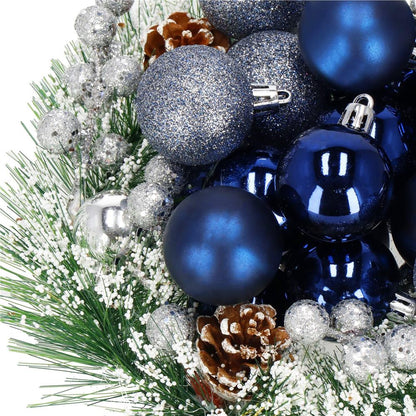 Set globuri de Craciun, 20 bucati, 3 modele, 4cm, albastru marin