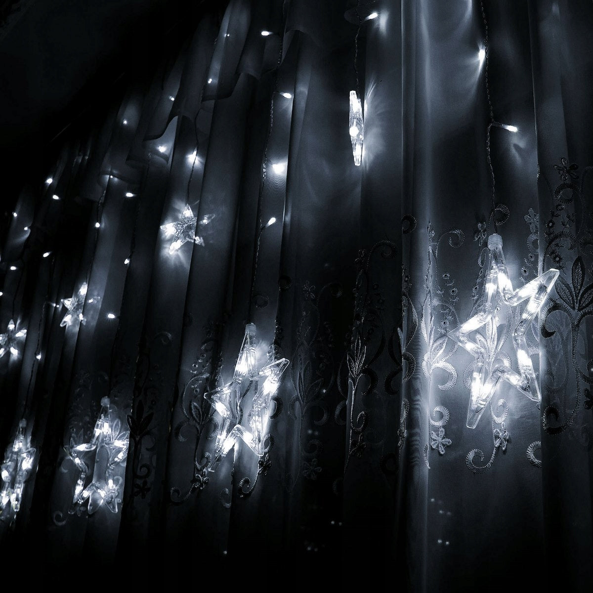 (DL) Instalatie lumina tip perdea cu 138 LED-uri, 2m, pentru interior/exterior, iluminare alb rece