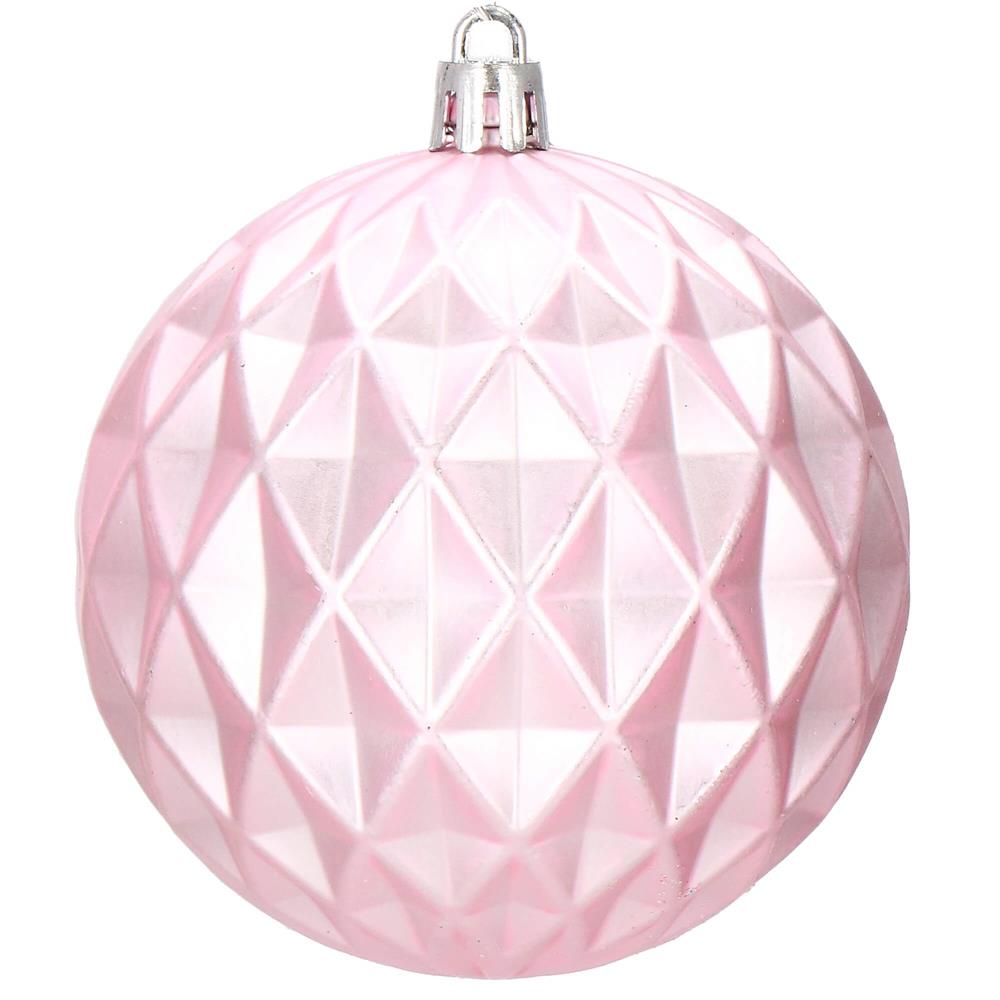 Set globuri de Craciun, 30 bucati, 6 modele, 8cm, roz