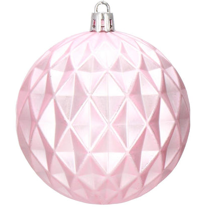 Set globuri de Craciun, 30 bucati, 6 modele, 8cm, roz
