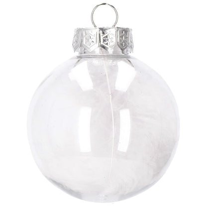Set globuri de Craciun Inedit, 30 bucati, 7cm, transparente si argintiu