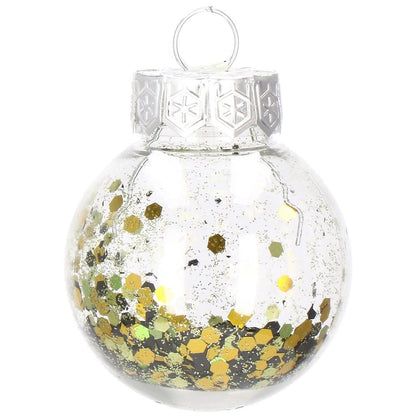 Set globuri de Craciun Inedit, 24 bucati, 5cm, transparente si verde