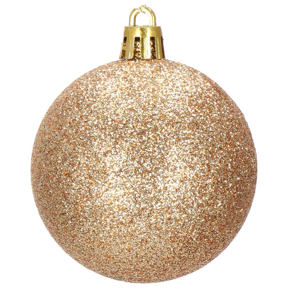 Set globuri de Craciun Inedit, 30 bucati, 6cm, transparente si aramiu