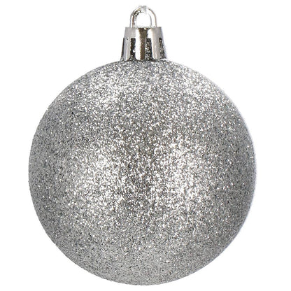 Set globuri de Craciun, 30 bucati, 3 modele, 3cm, argintiu