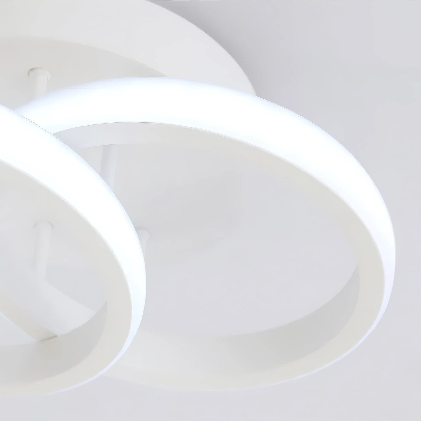 Lustra LED VERTEX Circula Cercuri Suprapuse, 44W, 2 Cercuri, Lumina Rece/Calda/Neutra, Alb
