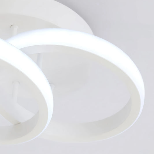 Lustra LED VERTEX Circula Cercuri Suprapuse, 44W, 2 Cercuri, Lumina Rece/Calda/Neutra, Alb