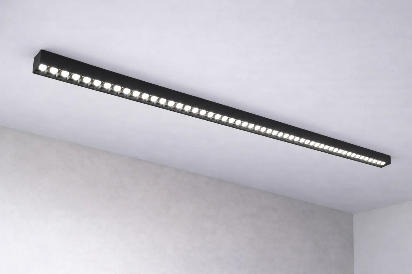 Proiector LED Liniar Aplicat Grila 48W, Lumina Neutra 4000k, 45 surse, 1.2 metri