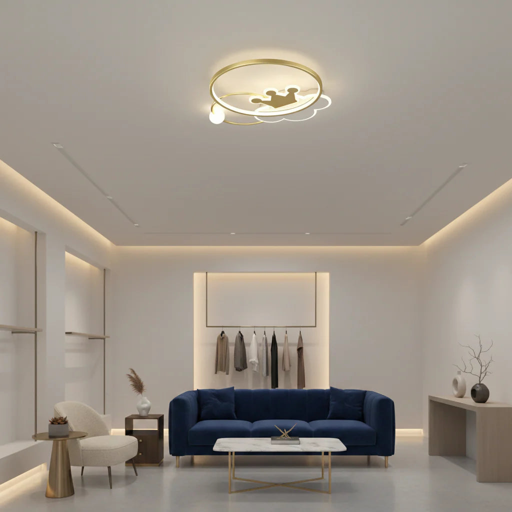Lustra LED Rafael cu Telecomanda, 57W, Dimabila, 3000K/4000K/6000K, Auriu
