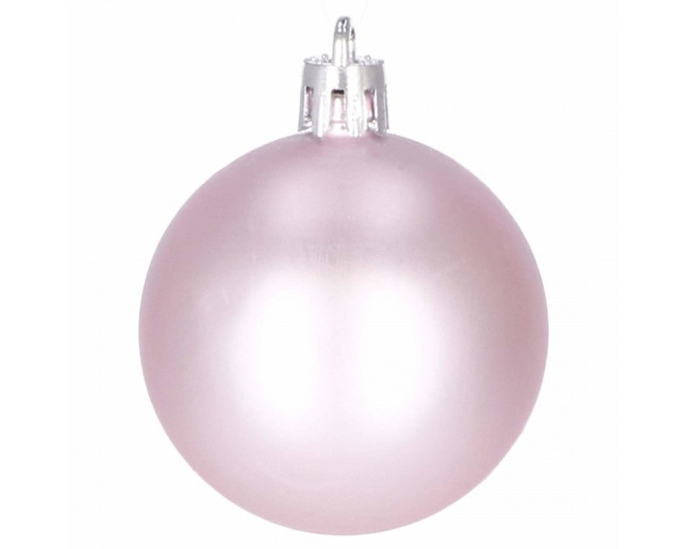 Set globuri de Craciun, 100 bucati, 3-6cm, roz