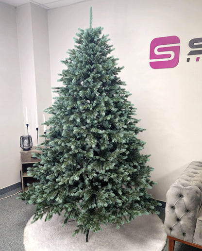 Brad artificial Christmas Deluxe by , Alaska Select verde argintiu, integral 3D, 210 cm