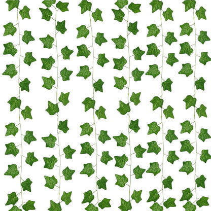 Set 6 ghirlande iedera artificiala pentru decorare, 6x233cm, frunze mari, verde