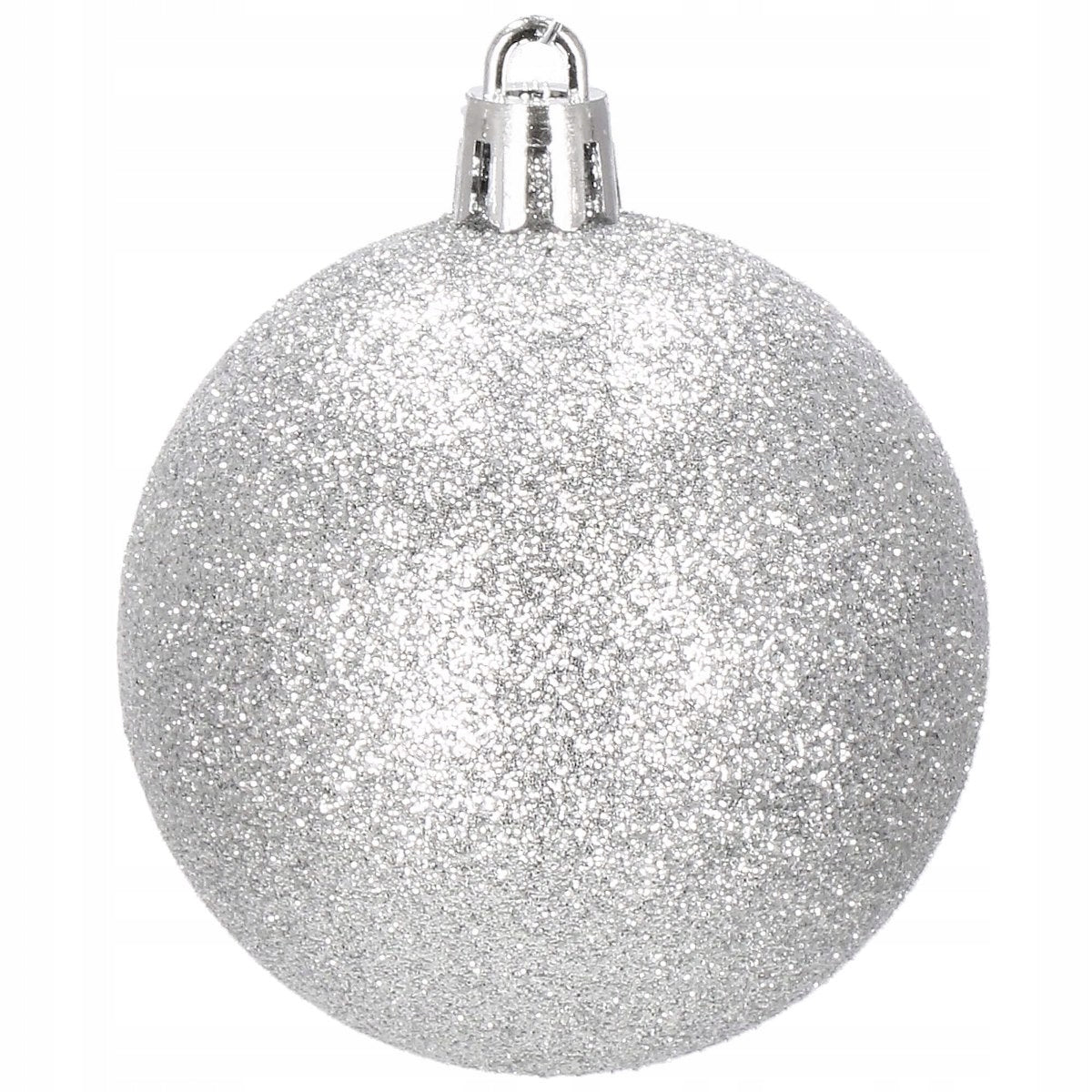 Set globuri si decoratiuni de Craciun, 102 piese, diverse dimensiuni, argintiu