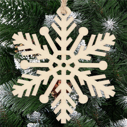 Decoratiune brad fulg de zapada din lemn, set 6 bucati, maro