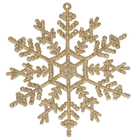 Decoratiune brad fulg de zapada, set 3 bucati, 12cm, auriu