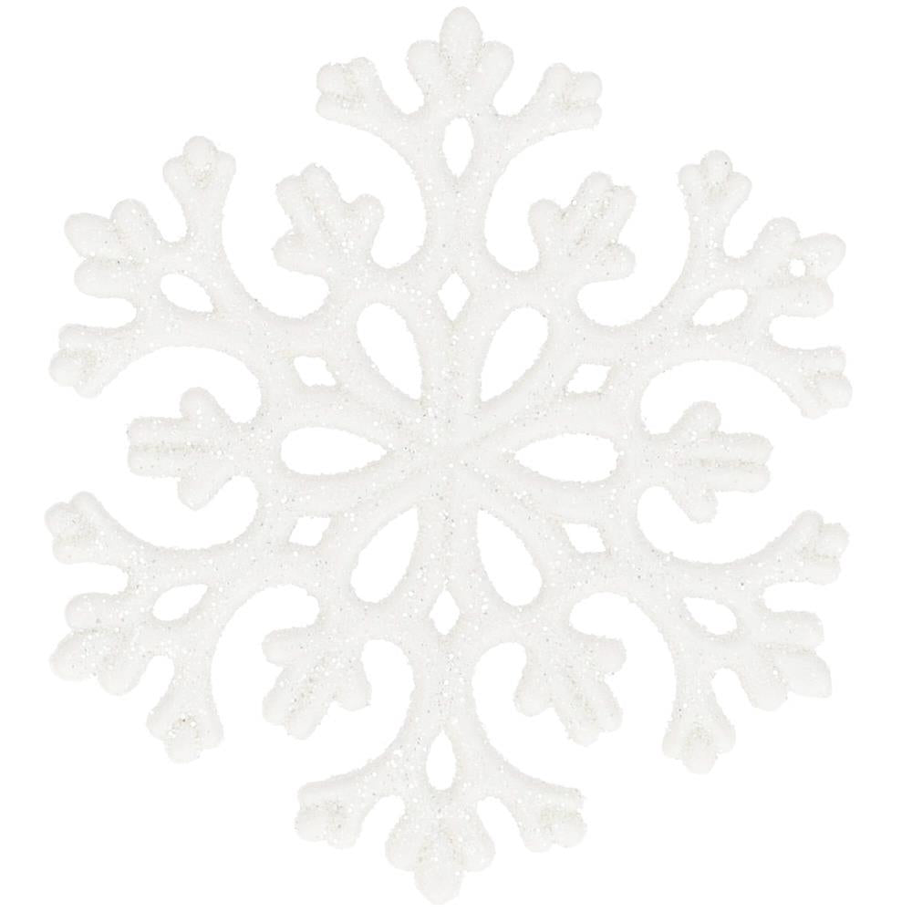 Decoratiune brad fulg de zapada, set 8 bucati, 8cm, alb