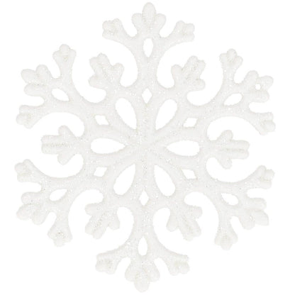 Decoratiune brad fulg de zapada, set 8 bucati, 8cm, alb