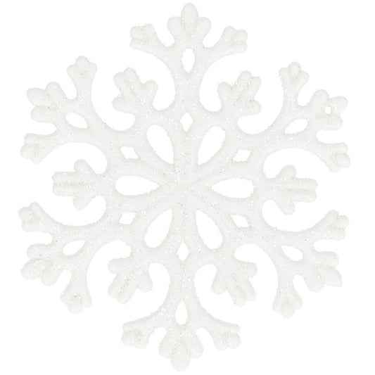 Decoratiune brad fulg de zapada, set 8 bucati, 8cm, alb